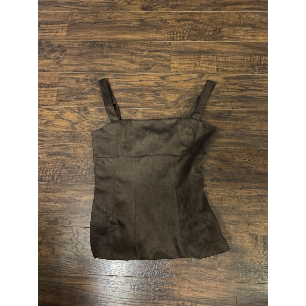 Emerson Lang Corset Top Womens L Suede Brown Wedding Bridesmaid Prom Elegant